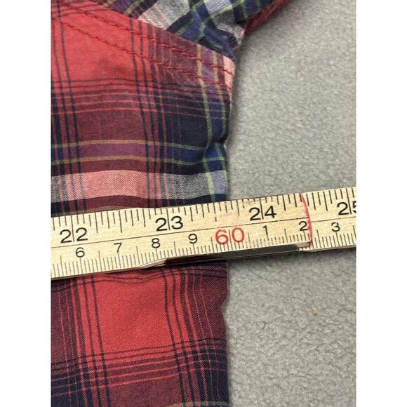 True Religion Shirt Mens 3XL Red Plaid Western Pearl Snap Long Sleeve - Picture 5 of 9